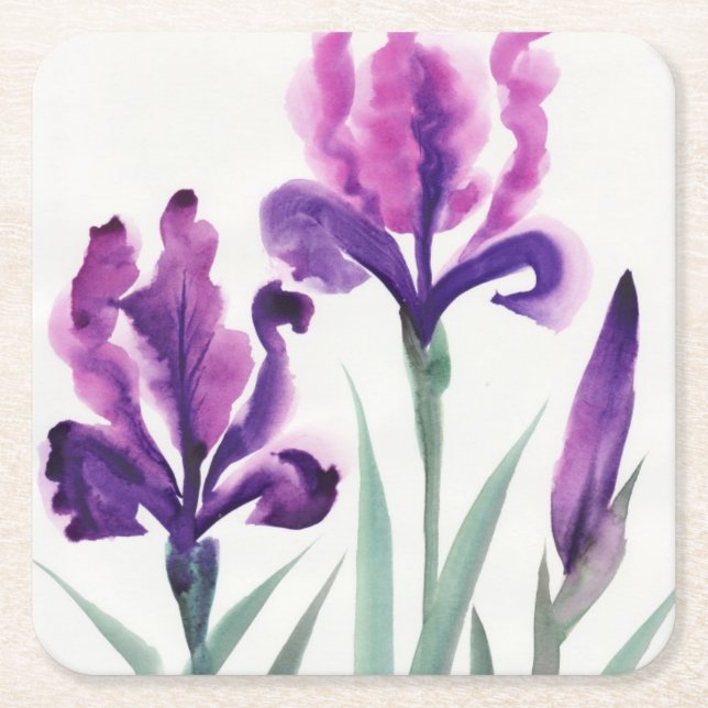 Irises Underlägg Papper Kvadrat (Framsidan)