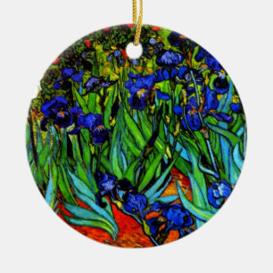 Irises, vacker målning av Vincent van Gogh Julgransprydnad Keramik