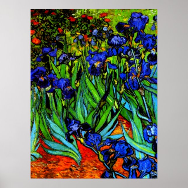Irises, Van Goghs berömd blommigt-målning, Poster (Framsidan)