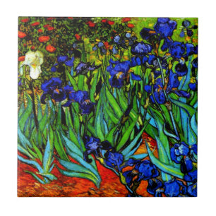 Irises, Van Goghs berömd blommigt tavla Kakelplatta