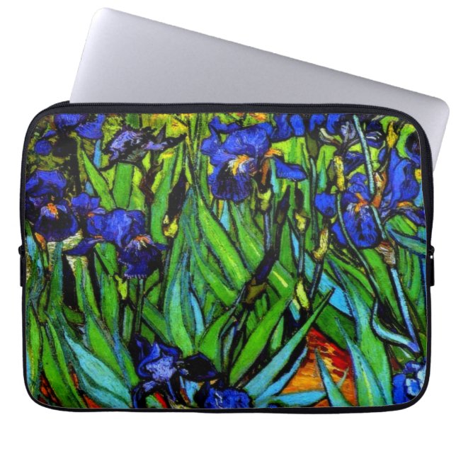 Irises, Van Goghs berömd blommigt tavla Laptop Fodral (Framsidan)