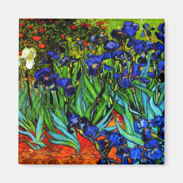 Irises, Van Goghs berömd blommigt tavla Magnet (Framsidan)