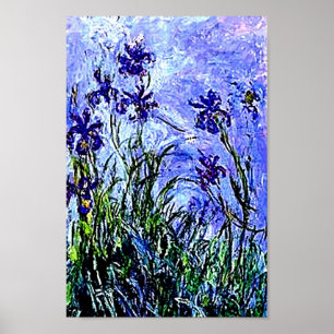 Irises vid den Claude Monet affischen Poster