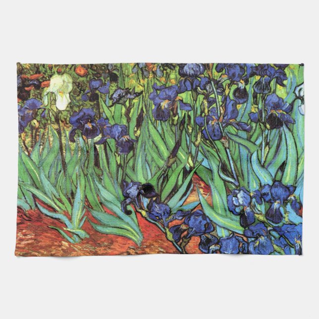 Irises vid den Van Gogh konstkökshandduken Kökshandduk (Horisontell)