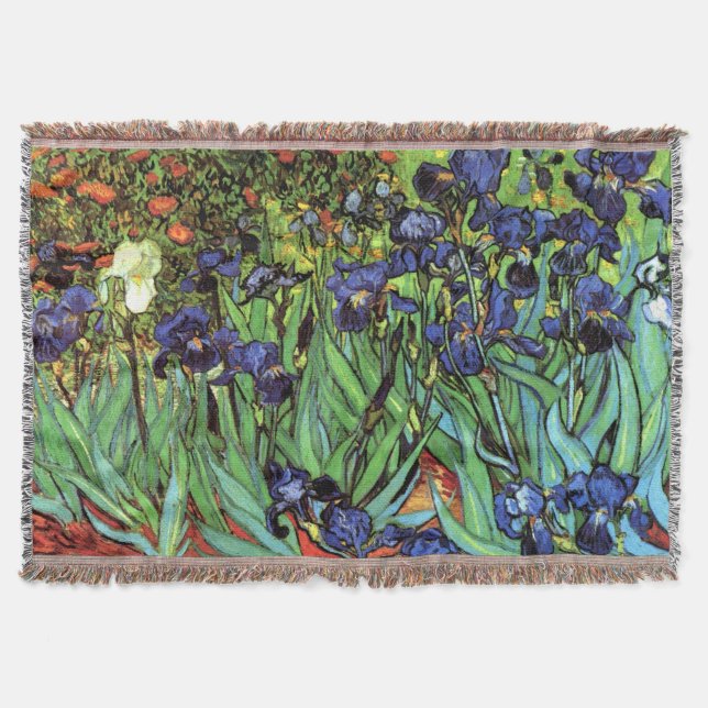 Irises vid filten för Van Gogh konstkast Filt (Framsidan)