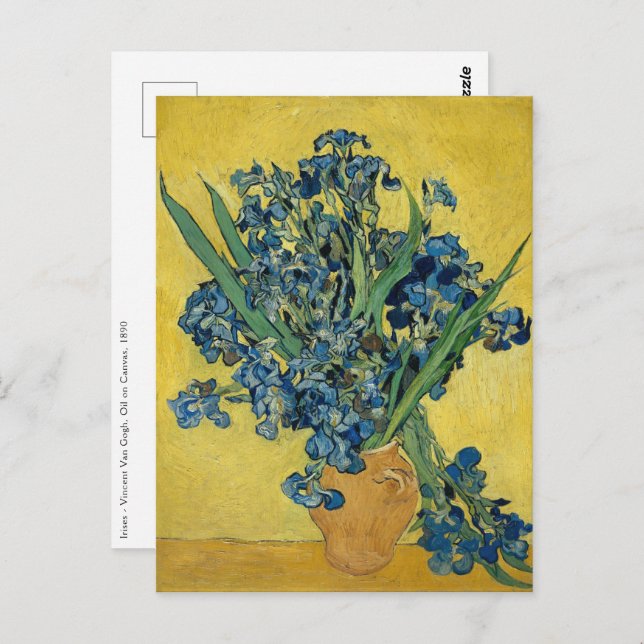Irises - Vincent van Gogh Fine Art Vykort (Fram/baksida)