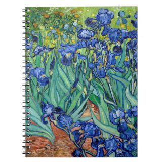 Irises Vincent van Gogh Flower Fält Painting Art Anteckningsbok Med Spiral