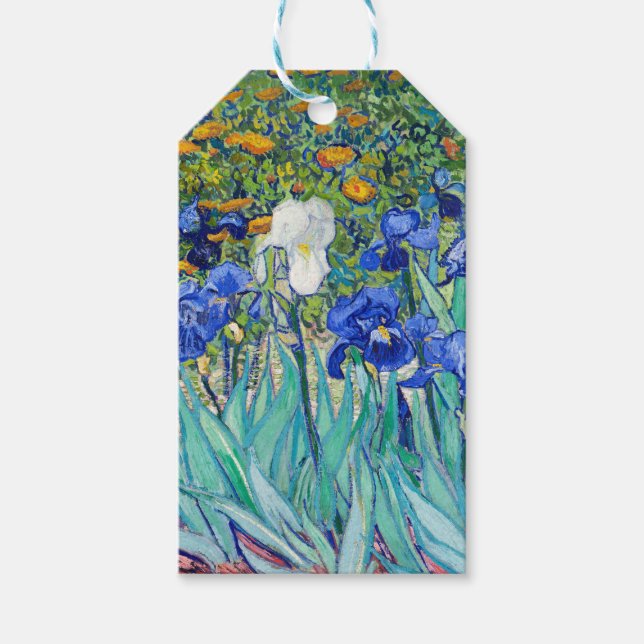 Irises Vincent van Gogh Gift Märkres Presentetikett (Framsidan)