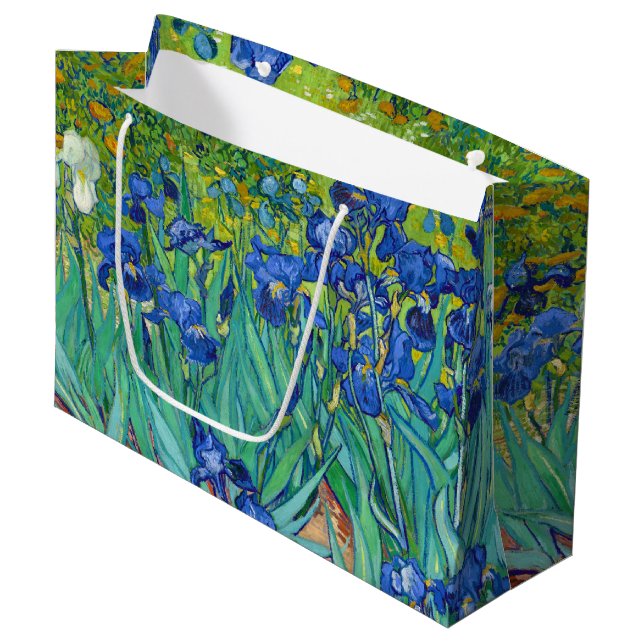 Irises, Vincent van Gogh Large Gift Bag (Framsidan Vinklad)