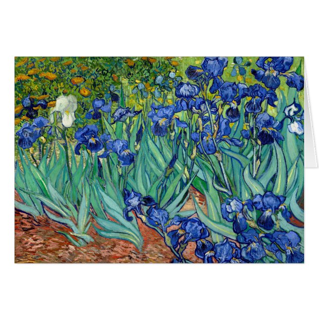 Irises Vincent van Gogh Painting Blank Card Hälsningskort (Framsidan Horizontal)