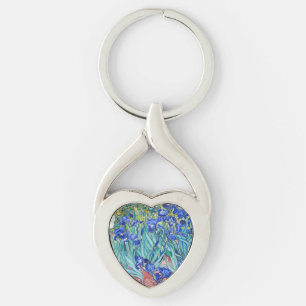 Irises Vincent van Gogh Twisted Heart Silverfärgad Nyckelring