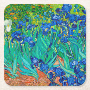 Irises, Vincent van Gogh Underlägg Papper Kvadrat
