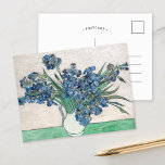Irises | Vincent Van Gogh Vykort<br><div class="desc">Järn (1890) | Originalkonst av den nederländske eftertryckaren Vincent Van Gogh (1853-1890). Målningen skildrar ett stillastående liv med en fullt bouquet blåa blommor på en grönt bordsdator mot en grå vit bakgrund. Använda verktygen för att lägga till anpassningsbar eller anpassa bilden.</div>