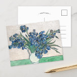 Irises | Vincent van Gogh Vykort<br><div class="desc">Järn (1890) | Originalkonst av den nederländske eftertryckaren Vincent Van Gogh (1853-1890). Målningen skildrar ett stillastående liv med en fullt bouquet blåa blommor på en grönt bordsdator mot en grå vit bakgrund. Använda verktygen för att lägga till anpassningsbar eller anpassa bilden.</div>