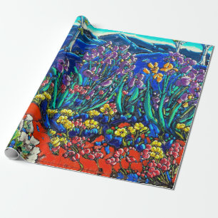 Irisesna av Van Gogh som slår in papper Presentpapper