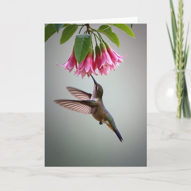 Irisglänsande Kolibri Scenkort Kort (Framsida)