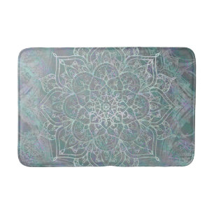 Irisglänsande Shimmer Mandala Boho Chic Badrumsmatta