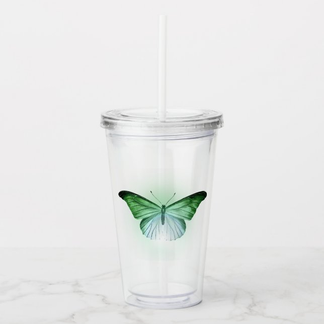 Irisgrön Fjäril Take Away Mugg (Framsida)