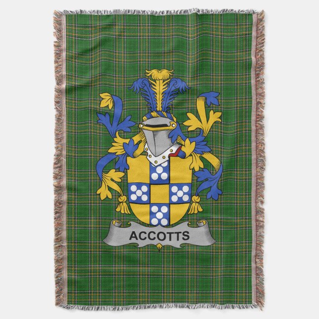 Irish Accotts Jackar Arm Family Crest Ireland Filt (Framsidan Vertikal)