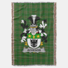 Irish Acheson Jackar om Arm Family Crest Ireland Filt