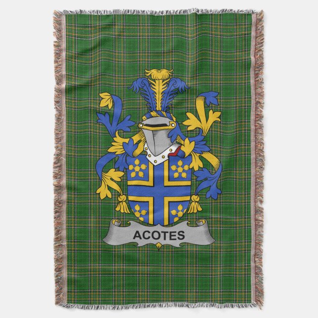 Irish Acotes Jackar Arm Family Crest Ireland Filt (Framsidan Vertikal)