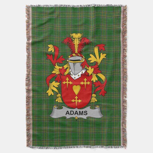 Irish Adams Jackar om Arm Family Crest Ireland Filt (Framsidan Vertikal)