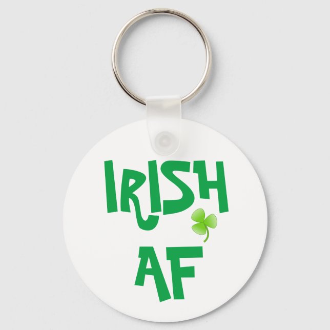 Irish AF Grönt Shamrock Nyckelring (Framsida)