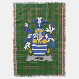 Irish Aiken Jackar om Arm Family Crest Ireland Filt