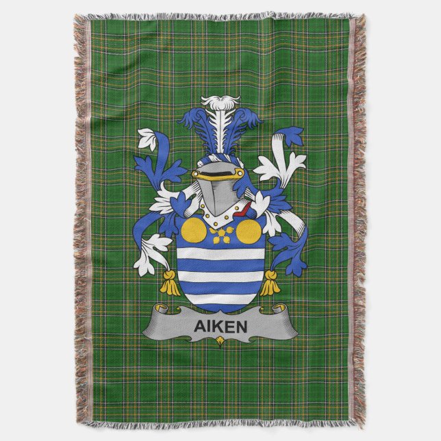 Irish Aiken Jackar om Arm Family Crest Ireland Filt (Framsidan Vertikal)