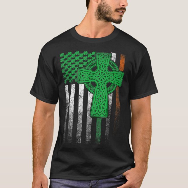 Irish American Flag Ireland Flag ST PATRICKS DAY C T Shirt (Framsida)