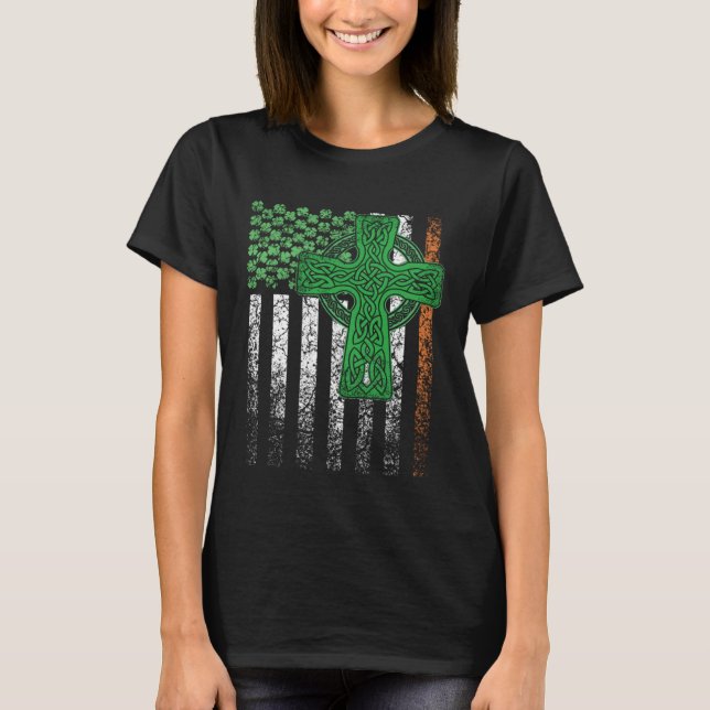 Irish American Flag Ireland Flag St Patricks Day C T Shirt (Framsida)