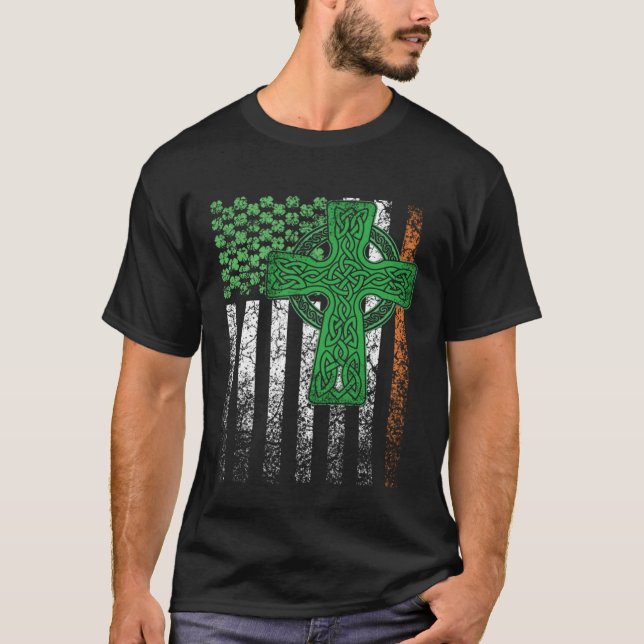 Irish American Flag Ireland Flag St Patricks Day C T Shirt (Framsida)