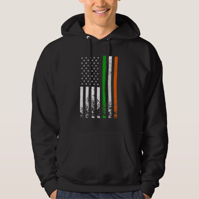 Irish American Flag Ireland Flag ST PATRICKS DAY G Hoodie (Framsida)