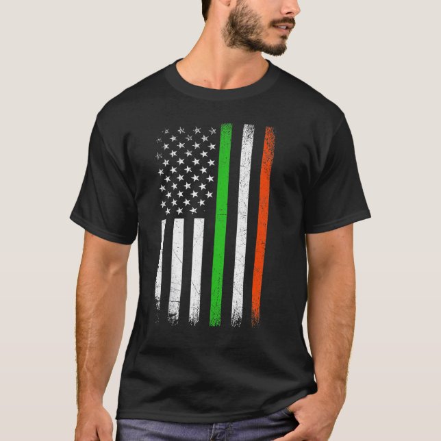 Irish American Flag Ireland Flag ST PATRICKS DAY L T Shirt (Framsida)