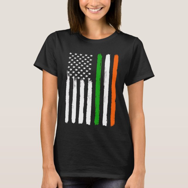 Irish American Flag Ireland Flag ST PATRICK'S DAY  T Shirt (Framsida)