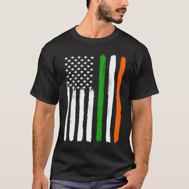 Irish American Flag Ireland Flag ST PATRICK'S DAY  T Shirt (Framsida)