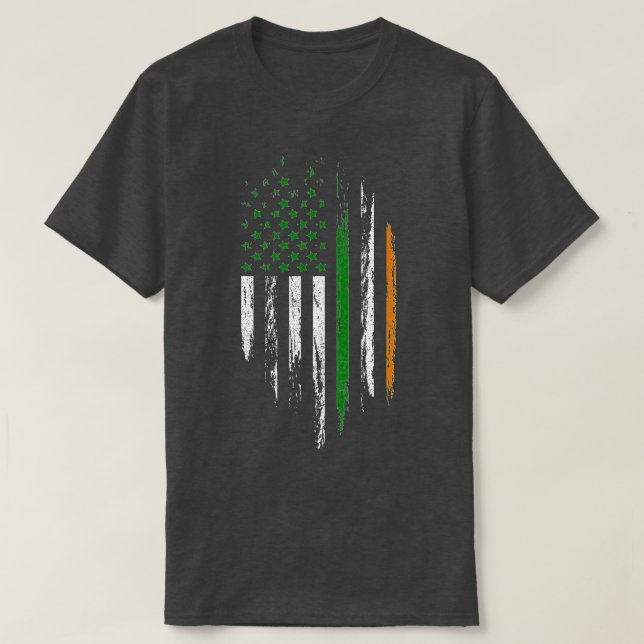 Irish American Flag Ireland Pride St Patrick's Day T Shirt (Design framsida)