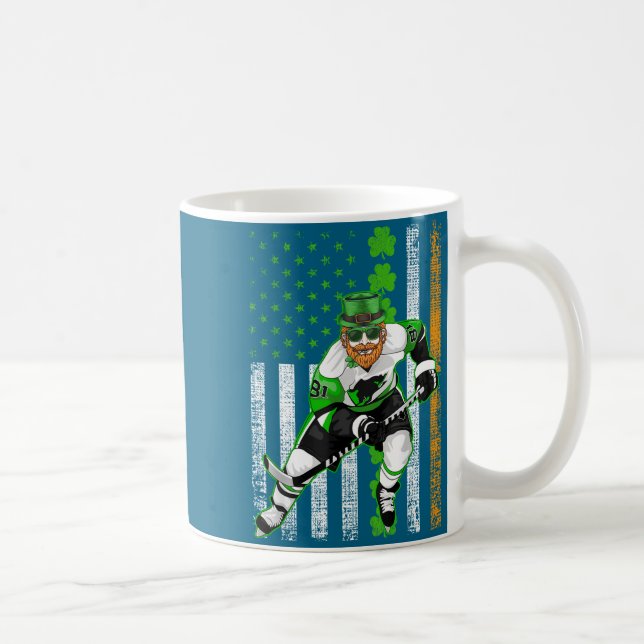 Irish American Flag Lucky Hockey St. Patrick's Day Kaffemugg (Höger)