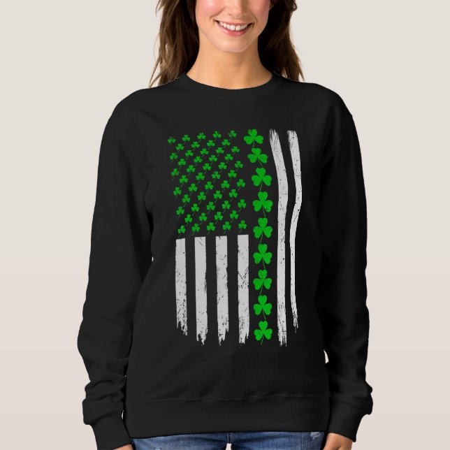 Irish American Flag Lucky Shamrock St Patrick's Da T Shirt (Framsida)