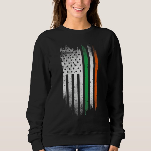 Irish American flag Patrick's day cool Ireland fla T Shirt (Framsida)