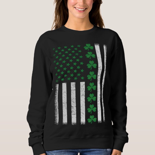 Irish American Flag St Patrick s Day T Shirt (Framsida)