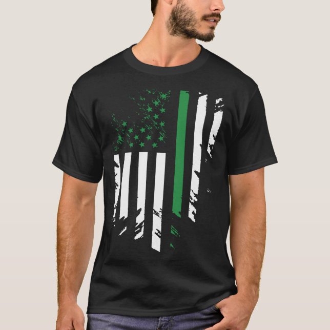 Irish American Flag St Patrick s Day T Shirt (Framsida)