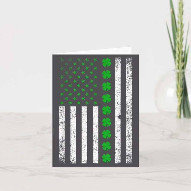 Irish American Flag St. Patrick's Day Shamrock  Kort (Framsida)