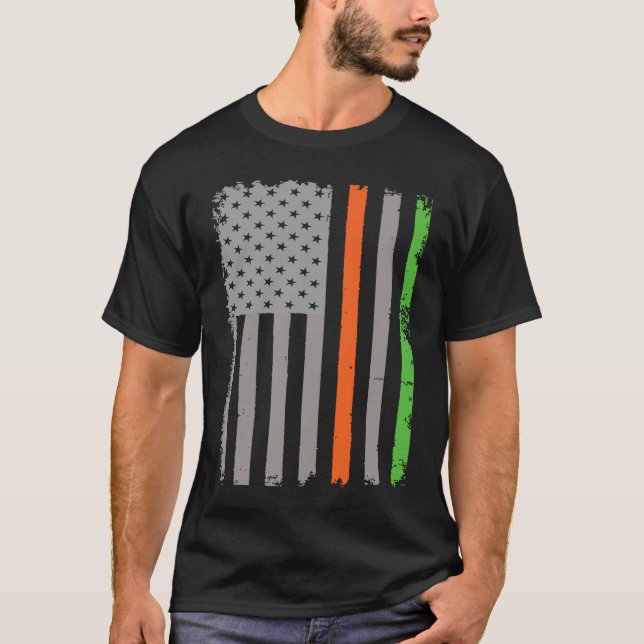 Irish American Flag T Shirt (Framsida)