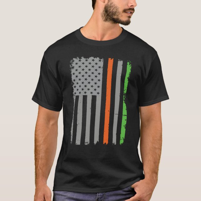 Irish American Flag T Shirt (Framsida)