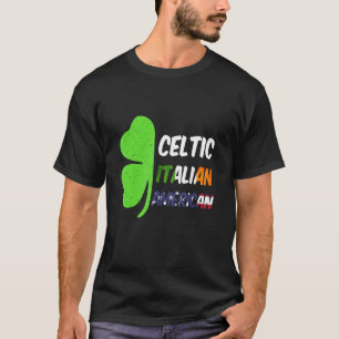 Irish American Flagga and Shamrock St Patric T Shirt
