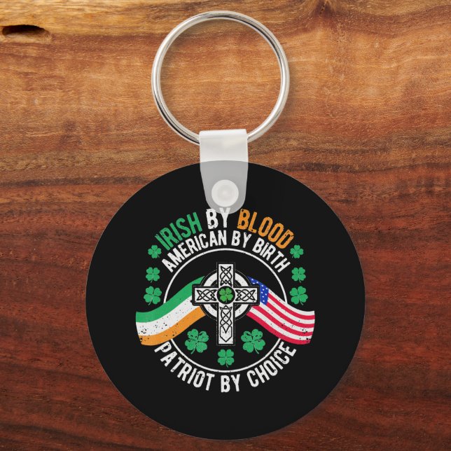 Irish American Flagga Celtic Kor St patrick's day Nyckelring (Framsida)
