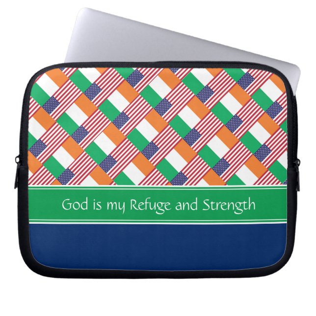 IRISH-AMERICAN Flagga Christian Laptop Anpassnings Fodral (Framsidan)