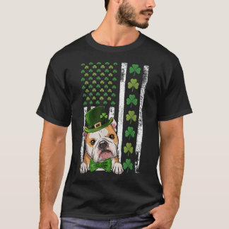 Irish American Flagga Fransk Bulldog ST PATR T Shirt