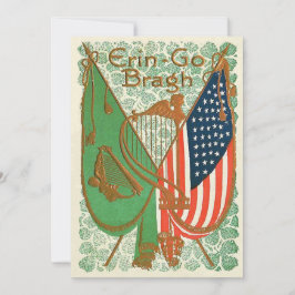 Irish American Flagga Harp of Erin Shamrock Inbjudningar